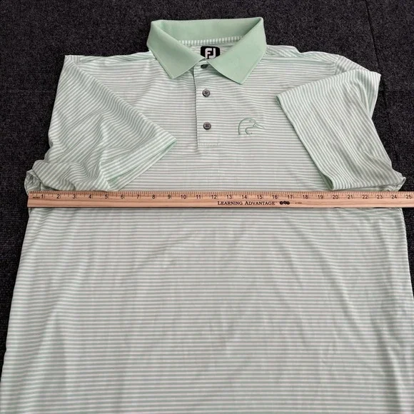 FootJoy Polo Shirt Mens XL Extra‎ Large Green Striped Short Sleeve Golf Casual - Picture 8 of 10